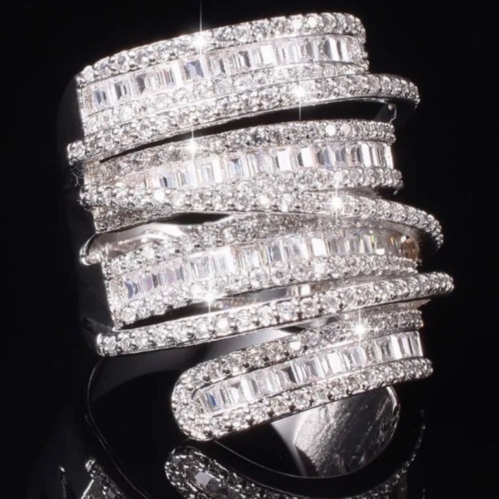 💍NEW 6.4 CT 925 STERLING SILVER DIAMOND RING💍 - Picture 2 of 5